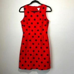 J. Crew 4 Dress Orange & Black Polka Dot